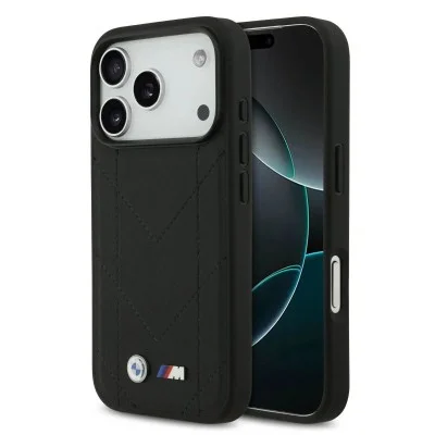 Bmw Iphone 17 Pro Case - Magsafe Quilted Leather With Metal Logo
